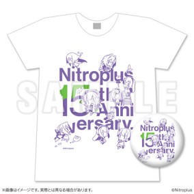 Nitroplus15周年記念Tシャツ＆缶バッジセット ホワイト