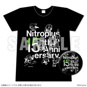 Nitroplus15周年記念Tシャツ＆缶バッジセット ブラック - ニトロ